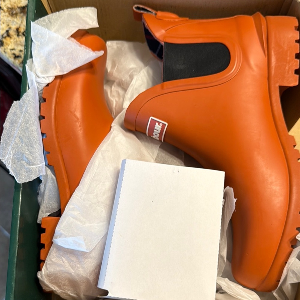 Barbour Vibrant Orange Chelsea Rain Boots